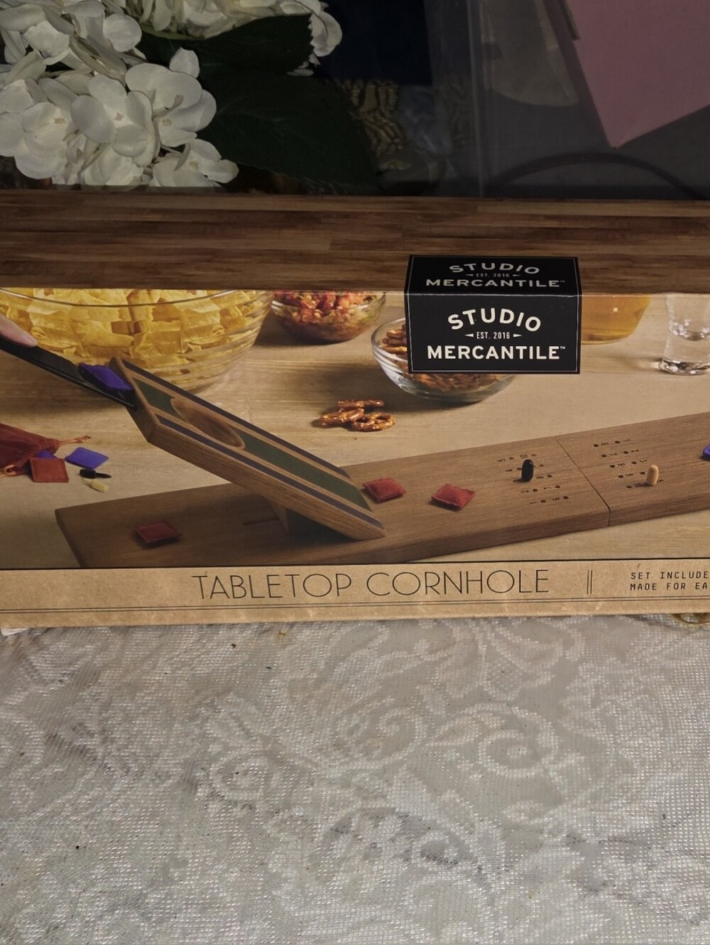 Tabletop Cornhole Game - Natural Wood